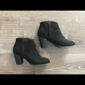 Black suede booties